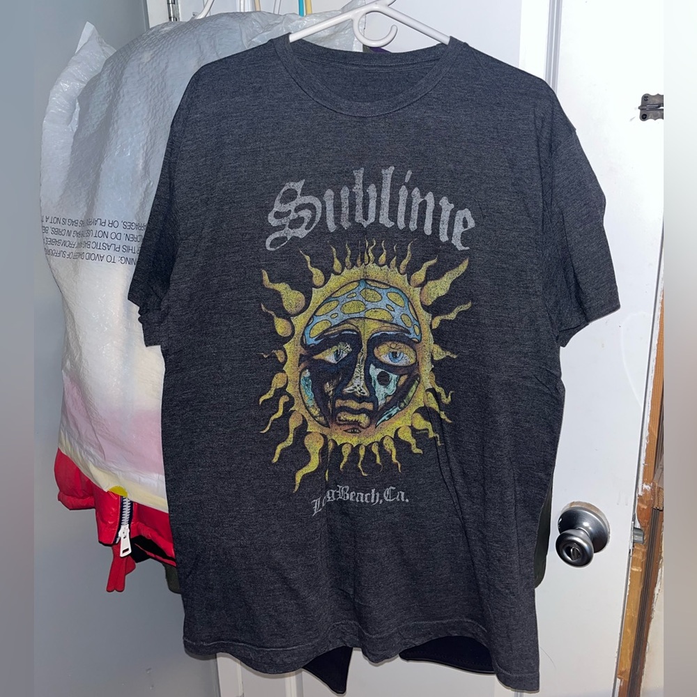 Sublime Sun Short Sleeve Grey Band Logo Tee Graphic Logo Sublime Sun Shirt